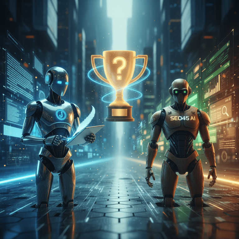 Featured image for: Content Automation: Jasper vs. SEO45 AI - Which Wins?